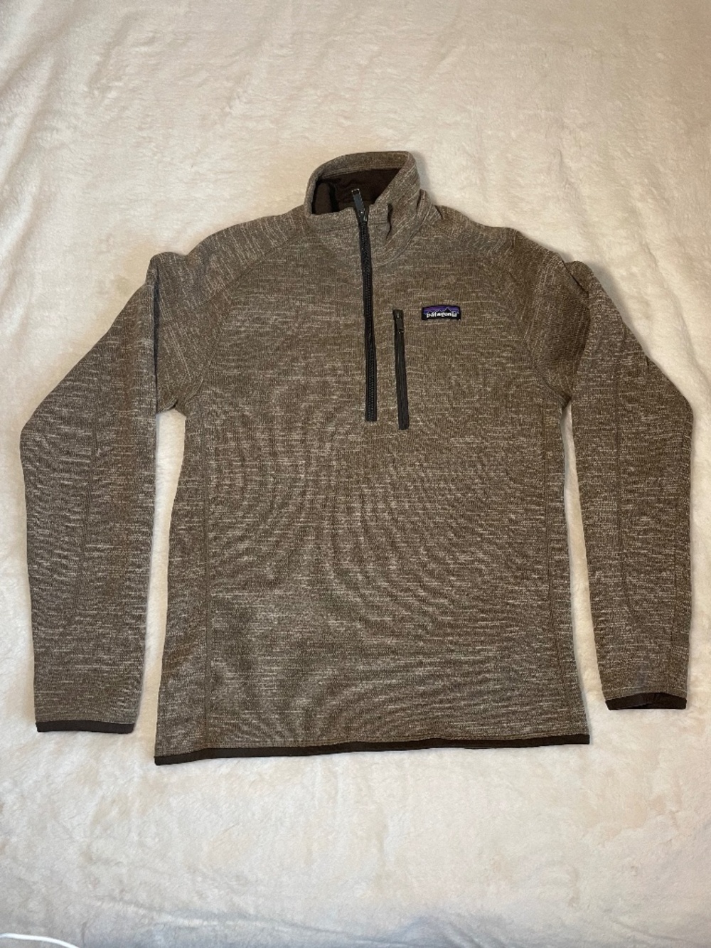 WOMENS LIGHTLY WORN PATAGONIA BROWN BETTER SWEATER 1/4 Zip PULLOVER SIZE SMALL